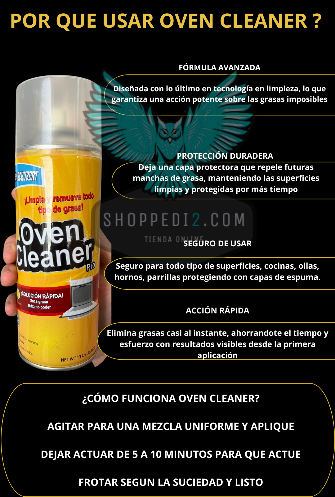 OVEN CLEANER - QUITA GRASA USA